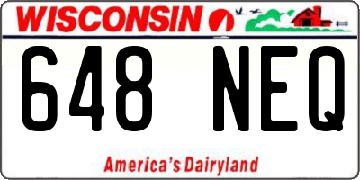 WI license plate 648NEQ