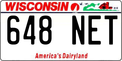 WI license plate 648NET