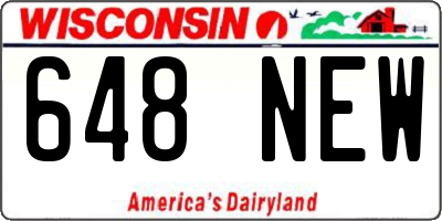 WI license plate 648NEW