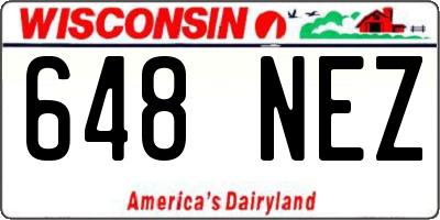 WI license plate 648NEZ