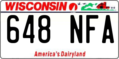 WI license plate 648NFA