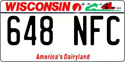 WI license plate 648NFC