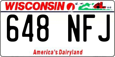 WI license plate 648NFJ