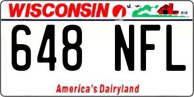 WI license plate 648NFL