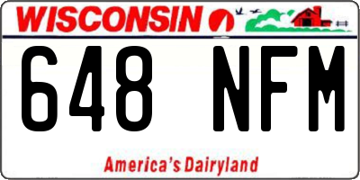 WI license plate 648NFM