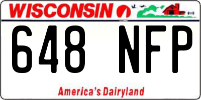 WI license plate 648NFP