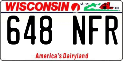 WI license plate 648NFR