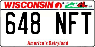 WI license plate 648NFT