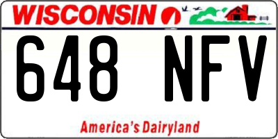WI license plate 648NFV