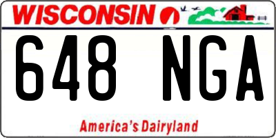 WI license plate 648NGA