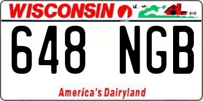 WI license plate 648NGB