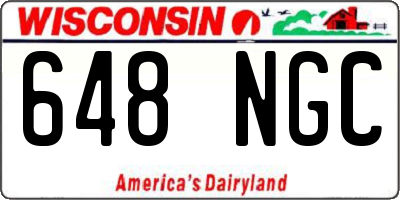 WI license plate 648NGC