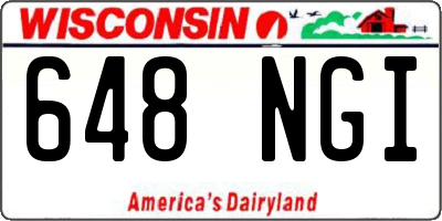 WI license plate 648NGI