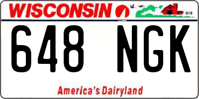 WI license plate 648NGK