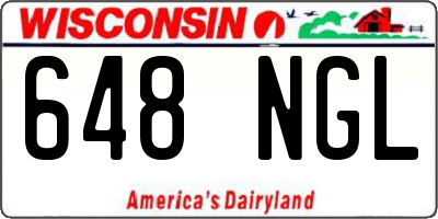 WI license plate 648NGL