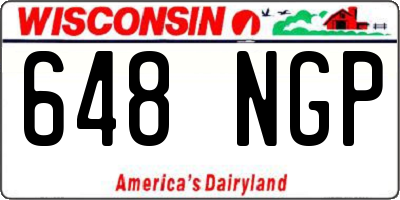 WI license plate 648NGP