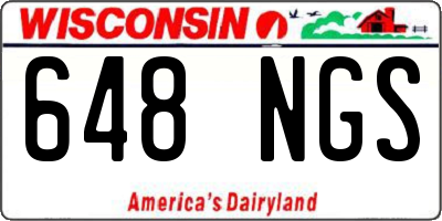 WI license plate 648NGS