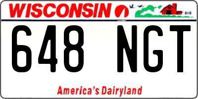 WI license plate 648NGT