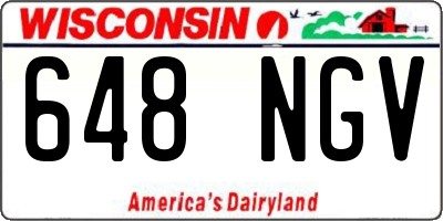 WI license plate 648NGV