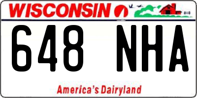 WI license plate 648NHA
