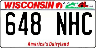 WI license plate 648NHC