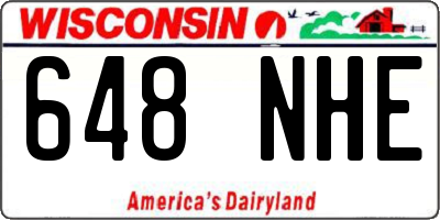 WI license plate 648NHE