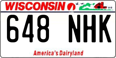 WI license plate 648NHK