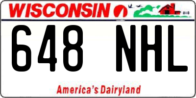 WI license plate 648NHL