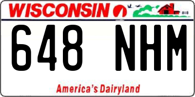 WI license plate 648NHM