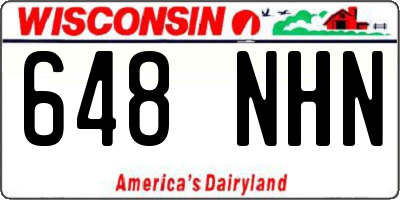 WI license plate 648NHN