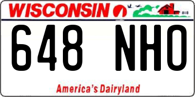 WI license plate 648NHO