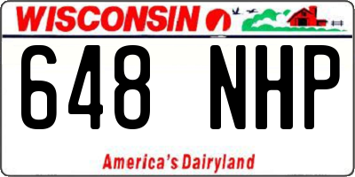 WI license plate 648NHP