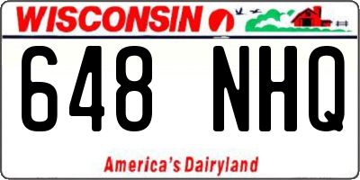 WI license plate 648NHQ