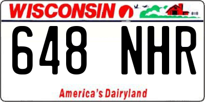 WI license plate 648NHR