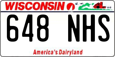 WI license plate 648NHS