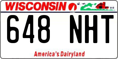WI license plate 648NHT