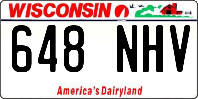 WI license plate 648NHV