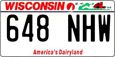 WI license plate 648NHW