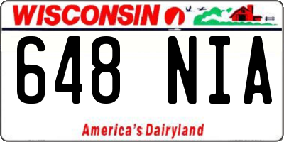 WI license plate 648NIA