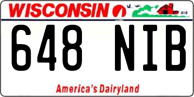 WI license plate 648NIB