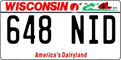 WI license plate 648NID