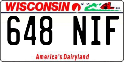 WI license plate 648NIF