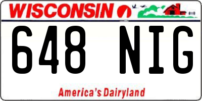 WI license plate 648NIG