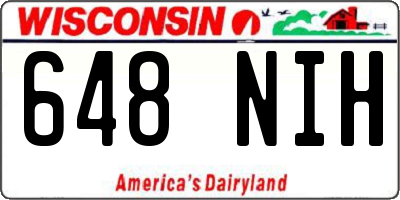 WI license plate 648NIH