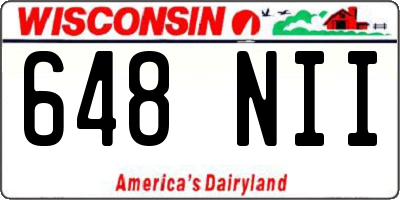 WI license plate 648NII