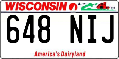 WI license plate 648NIJ