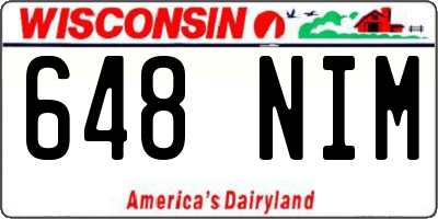 WI license plate 648NIM