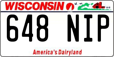 WI license plate 648NIP