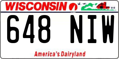 WI license plate 648NIW