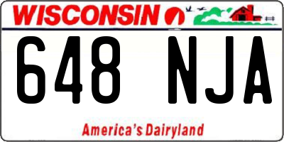 WI license plate 648NJA